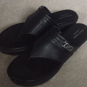Cole Haan black platform sandals